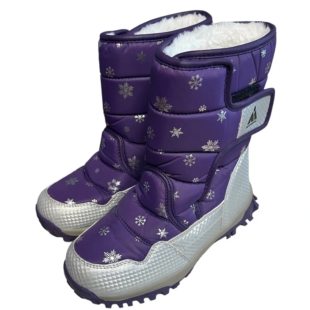 Mishansha Girls Boys Waterproof Snow Boot Purple 4.5